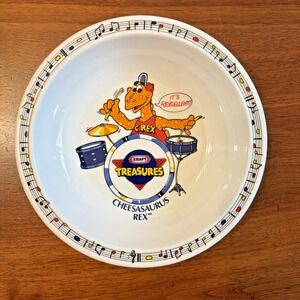 VINTAGE 1987 Anacapa Kraft Macaroni & Cheese Cheesasaurus Rex White Kids Bowl